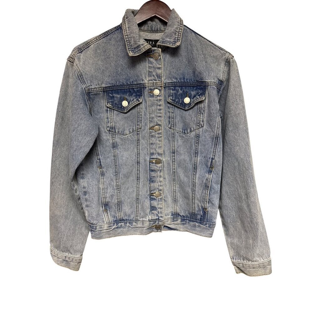 AKIRA Women's Denim Jean Jacket Smoking Kills Cartoon Graphic Artsy Size Small